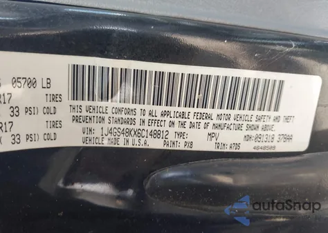 2006 Jeep Grand Cherokee Laredo из США, поврежденный, VIN 1J4GS48KX6C148812